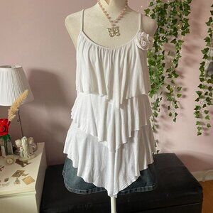 2000s Tiered Ruffle Tank Top